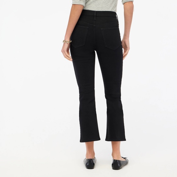 New JCREW Size 34 Flare Crop Black Jeans in All-Day Stretch Black $118 BT057 - Picture 2 of 7
